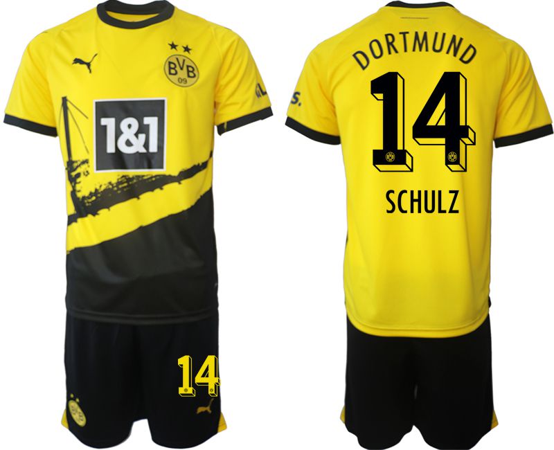 Men 2023-2024 Club Borussia Dortmund home yellow #14 Soccer Jersey